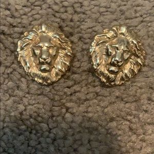 Gold vintage lion earrings